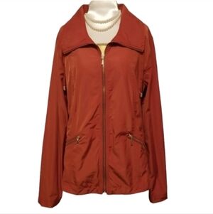 Zenergy By Chico's Rust / Orange Windbreaker Jacket / Lightweight Jacket